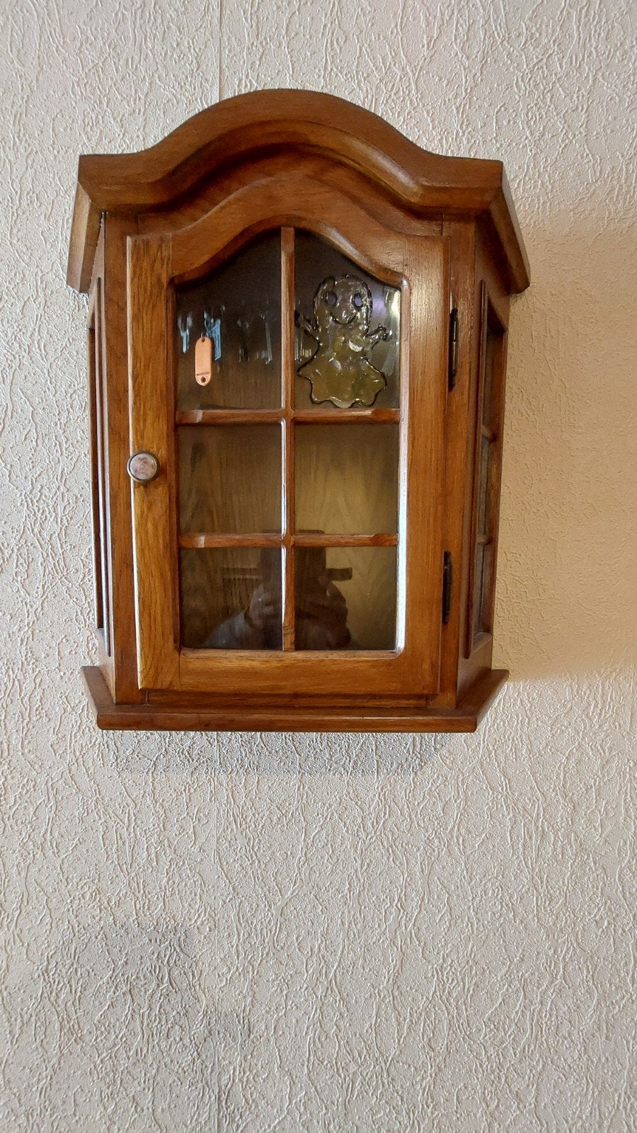 sleutelkastje hout., Ophalen, Glas