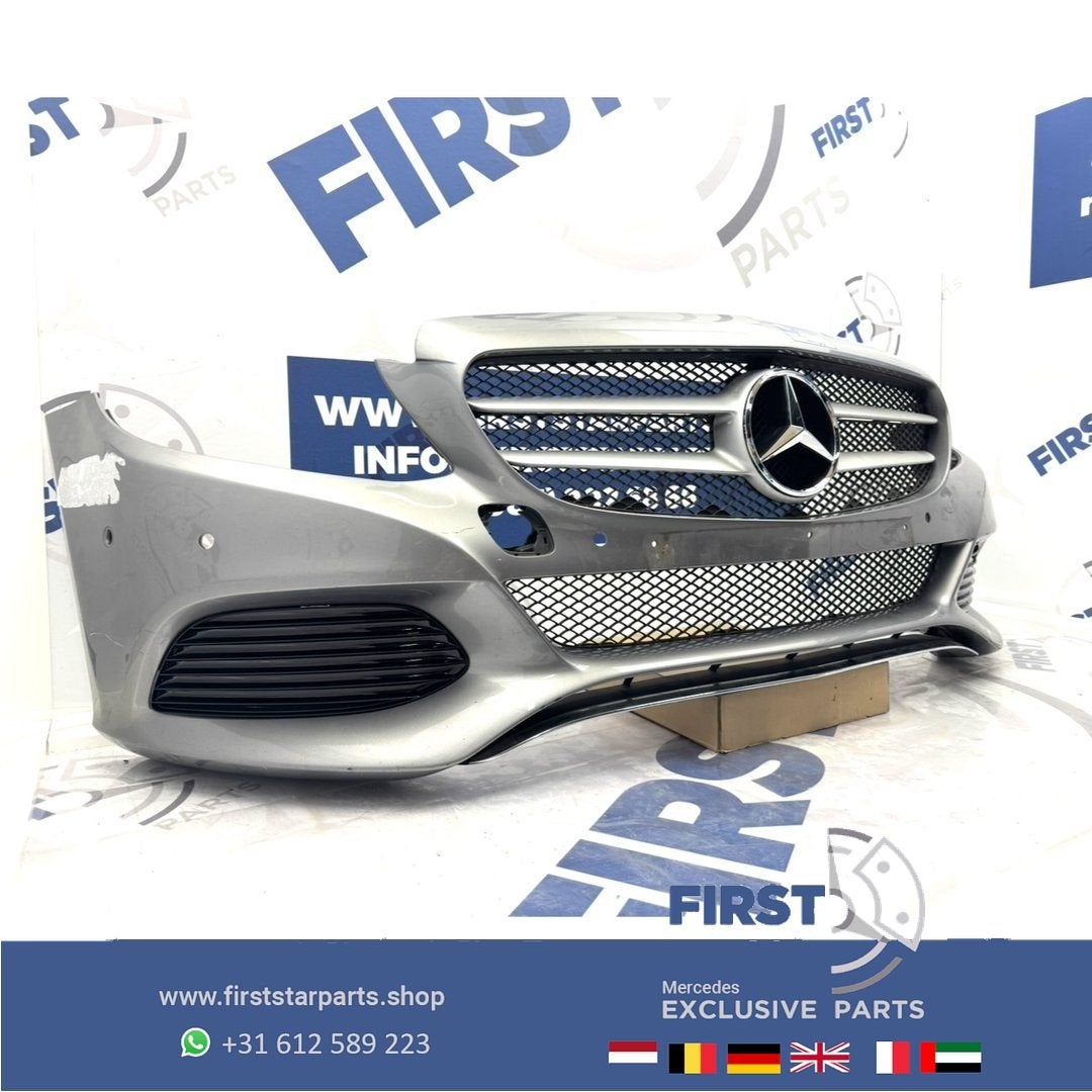 W205 C Klasse Voorbumper COMPLEET ZWART WIT GRIJS ORIGINEEL, Utilisé, -, Avant, -