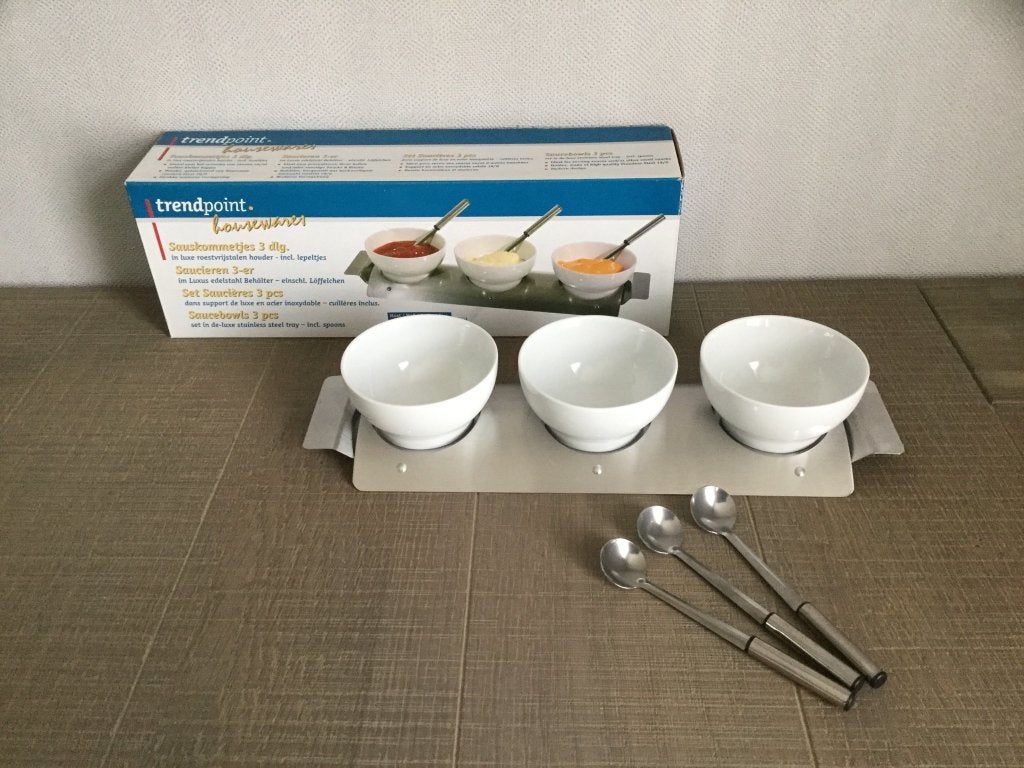 Sauskommetjes + lepeltjes, Maison & Meubles, Cuisine | Vaisselle, Enlèvement ou Envoi, Neuf, Tasse(s) et/ou soucoupe(s)