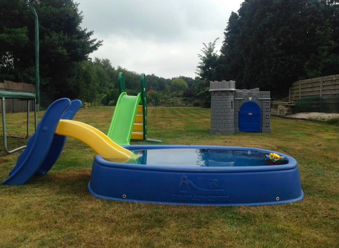 Kinderzwembad met glijbaan!, Ophalen, Gebruikt, Minder dan 80 cm, Minder dan 200 cm