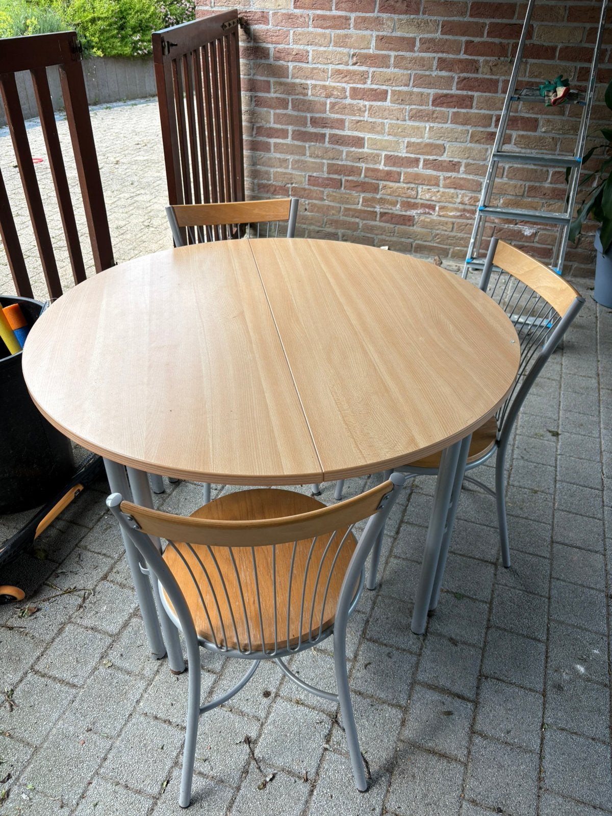 Table de cuisine extensible et chaises, Enlèvement, Comme neuf, Ovale
