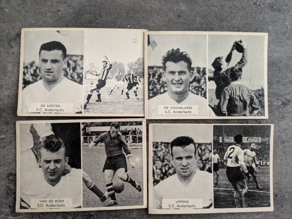 Cartes foot MAPLE LEAF années 1950 rares 4X ANDERLECHT RSC, Envoi, Comme neuf