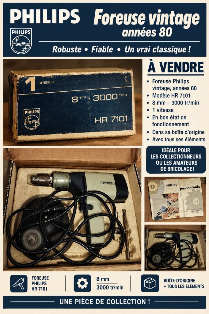 Foreuse vintage - Philips, Enlèvement