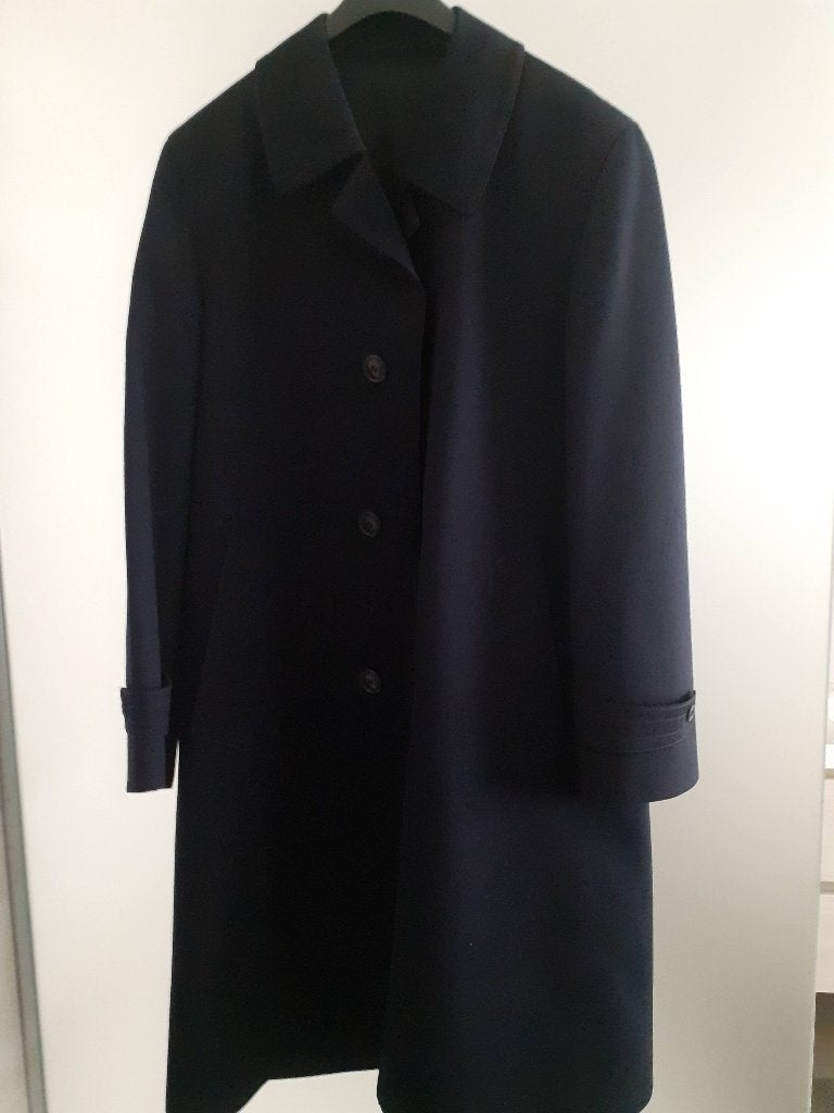Klassieke donkerblauwe overjas / winterjas voor heren, Ophalen, Maat 52/54 (L), Blauw, Nieuw