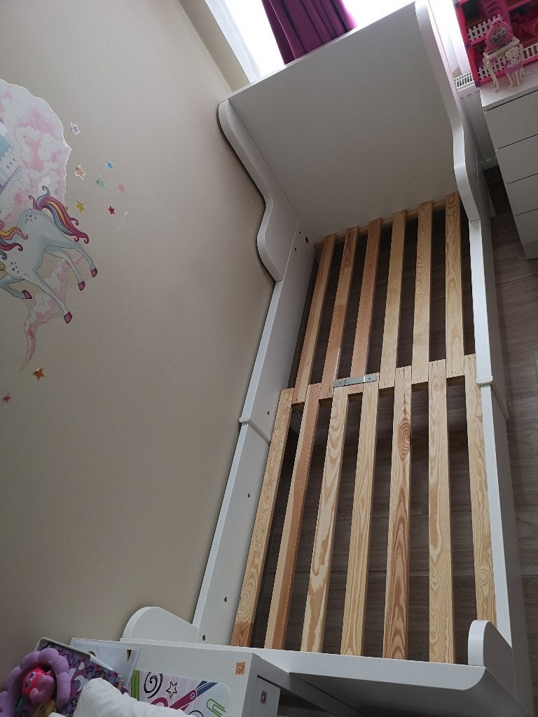 Lit extensible Busunge, 70 à 85 cm, Comme neuf, Sommier à lattes, Enlèvement