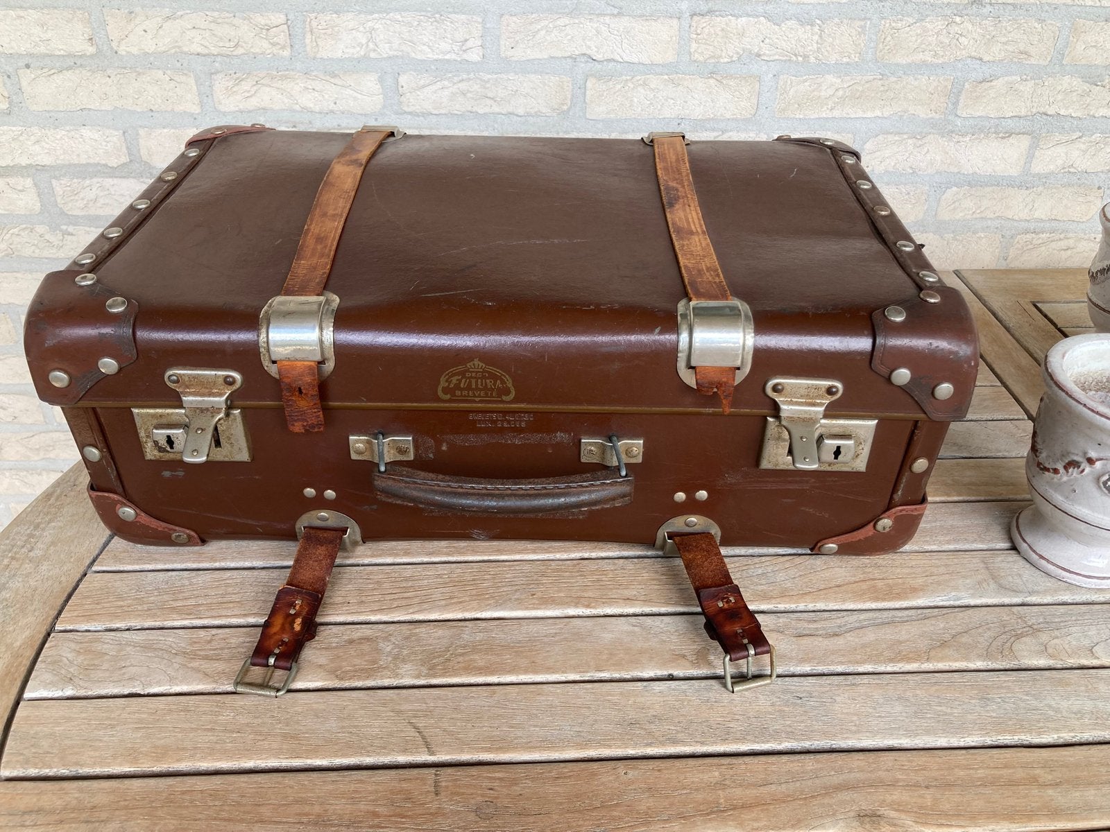 Zeer decoratieve vintage koffer uit de jaren 50, Antiek en Kunst, Curiosa en Brocante, Ophalen