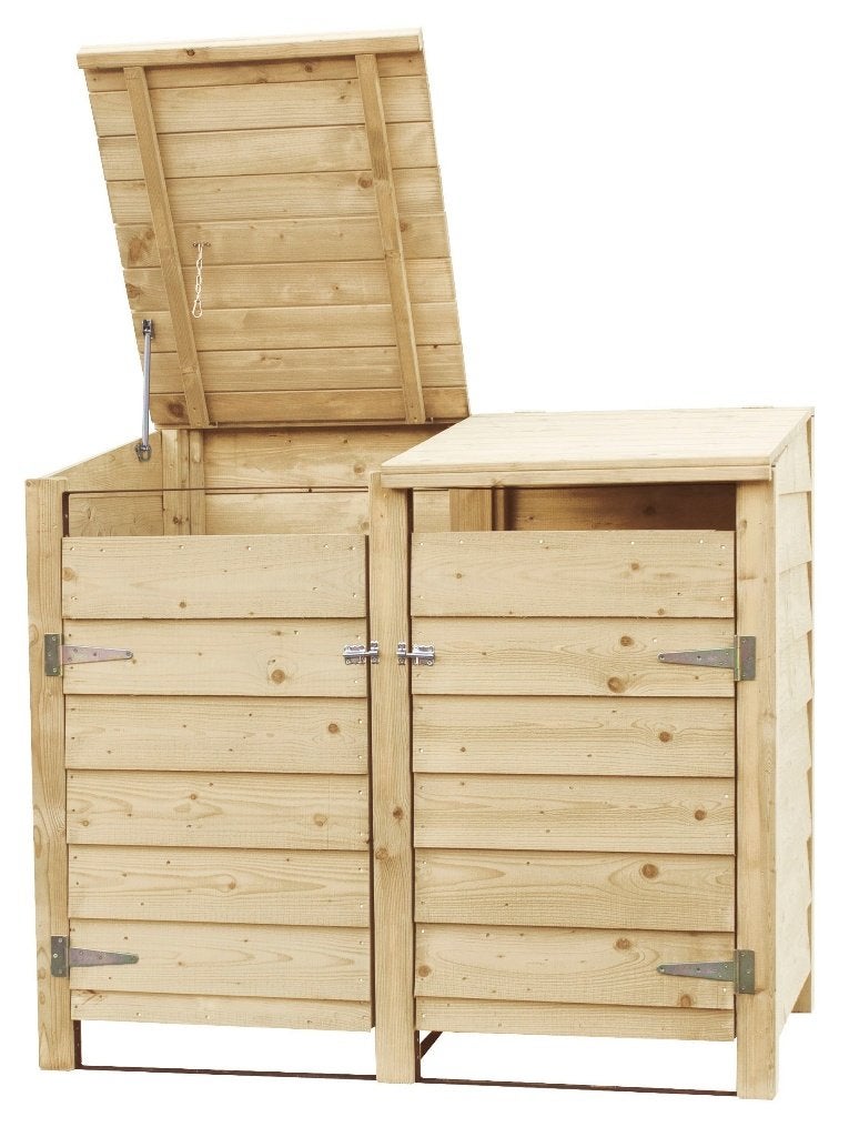 Containerkast dubbel nieuw in verpakking, Jardin & Terrasse, Stockage & Armoires de jardin, Enlèvement, Neuf, Bois, Stockage de conteneurs