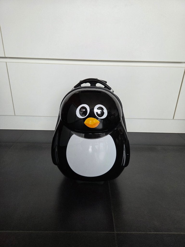Cuties and Pals" — Pinguïn "Peko" kinderkoffer, Handtassen en Accessoires, Koffers, Ophalen of Verzenden, Zo goed als nieuw, Wieltjes