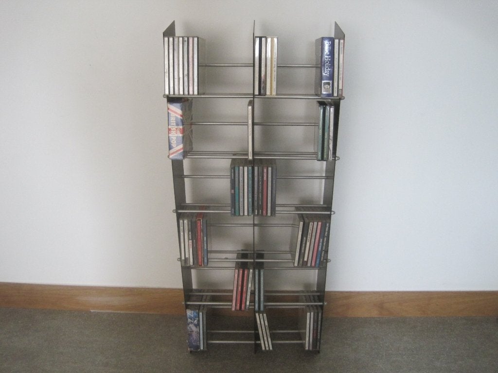 CD rek Paul Quadens metaal en CD's, Ophalen, 75 tot 150 discs, Zo goed als nieuw, Metaal