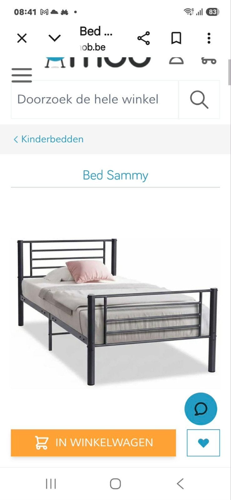 1 persoonsbed met Emma matras, Ophalen