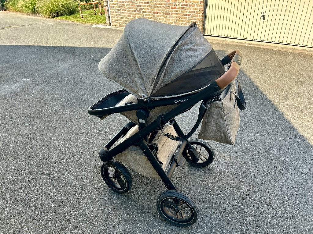 Dubatti One E4 Kinderwagen – Taupe Melange, Kinderen en Baby's, Kinderwagens en Combinaties, Gebruikt, Luchtbanden, Ophalen, Kinderwagen