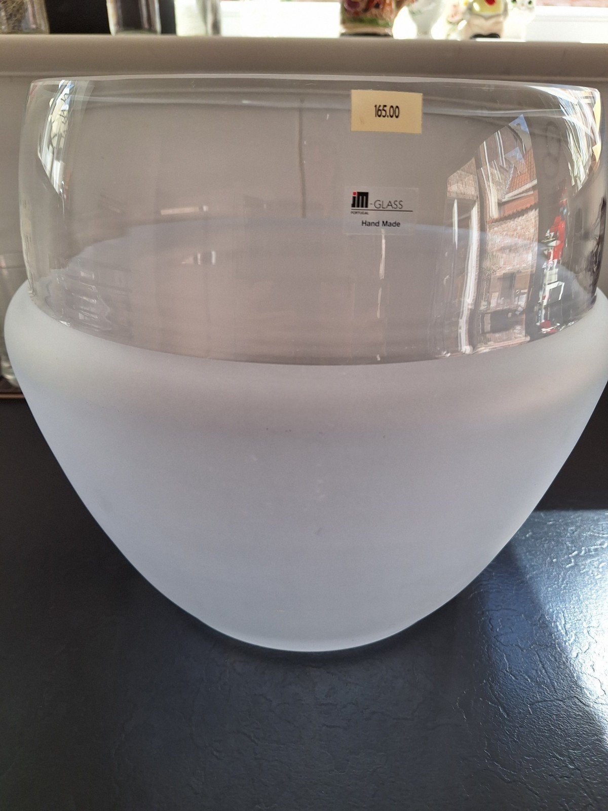 jM-glas handmade Portugal vaas bloempot, Huis en Inrichting, Ophalen, Glas