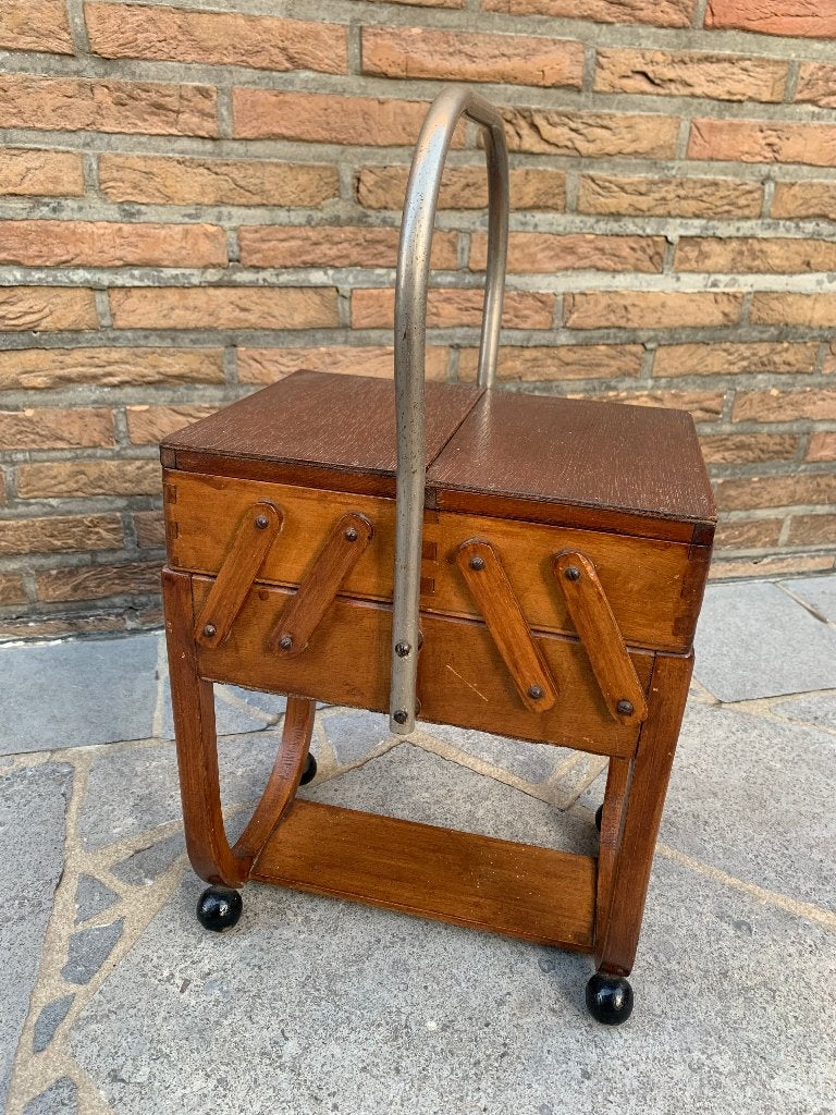 Authentieke houten naaidoos – jaren 60, Antiek en Kunst, Ophalen
