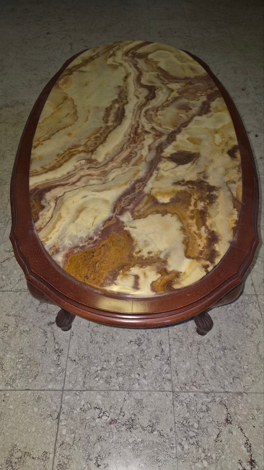 Prachtige klassieke salontafel met echt onyx marmeren blad, Antiek en Kunst, Ophalen