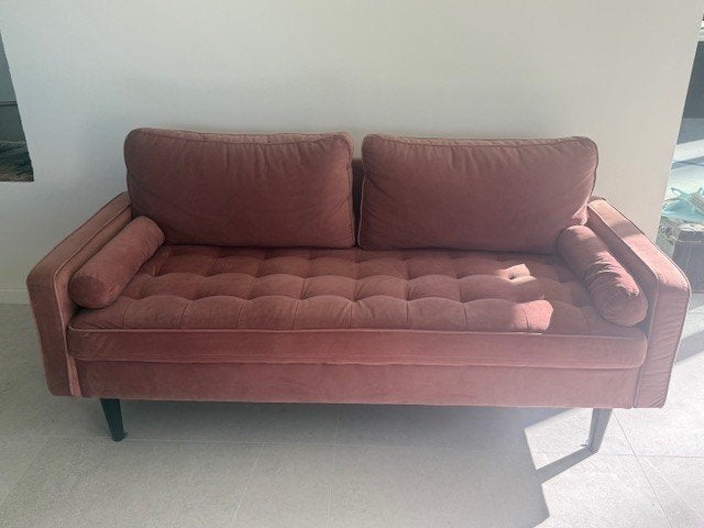 Oud roze zetel, 150 à 200 cm, Enlèvement, Utilisé, Tissus