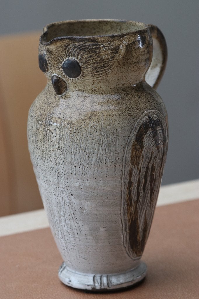 vase cruche céramique poterie Van Gompel Meigem hibou, Enlèvement ou Envoi