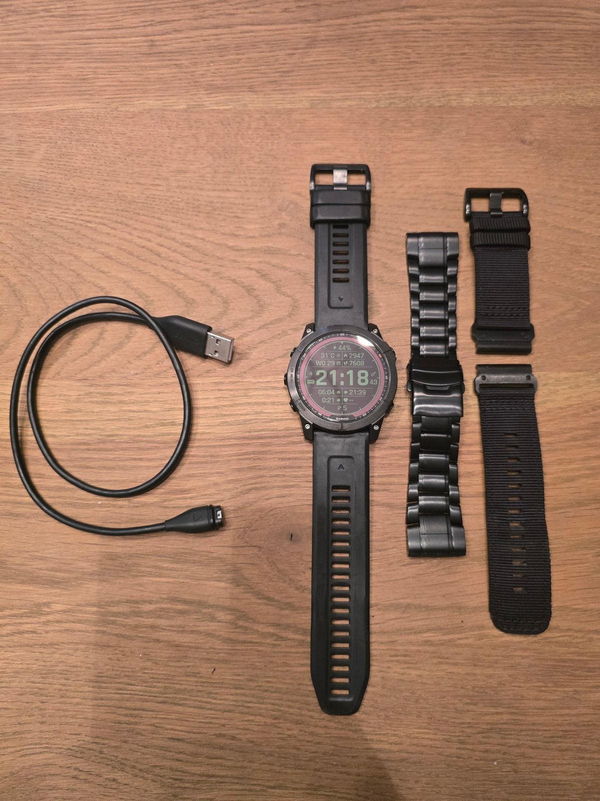 Garmin Fenix 7X Titanium Solar saphire, Overige materialen, Polshorloge, Overige materialen, Nieuw