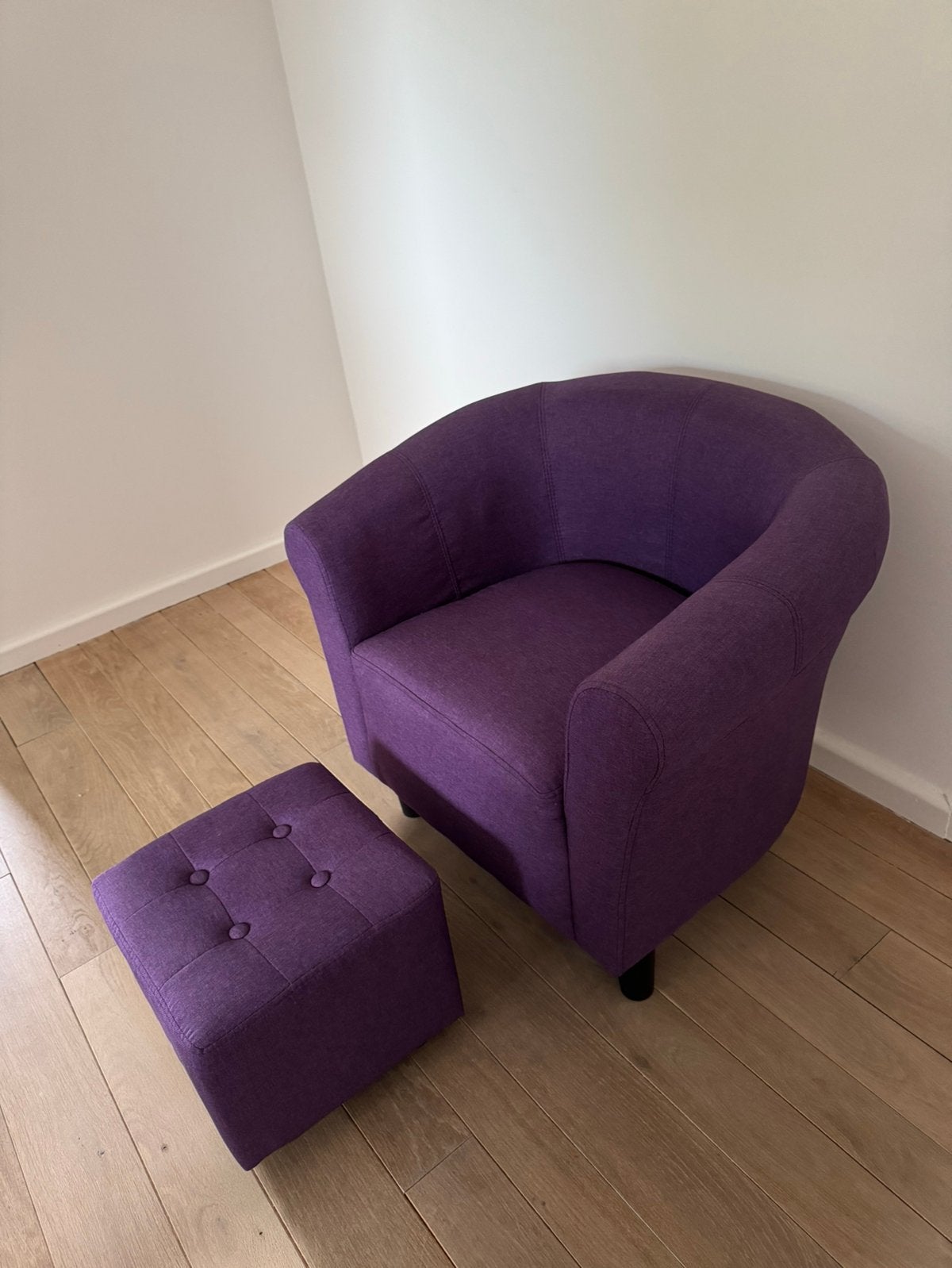 Fauteuil met voetenbank VidaXL, Huis en Inrichting, Ophalen, Zo goed als nieuw