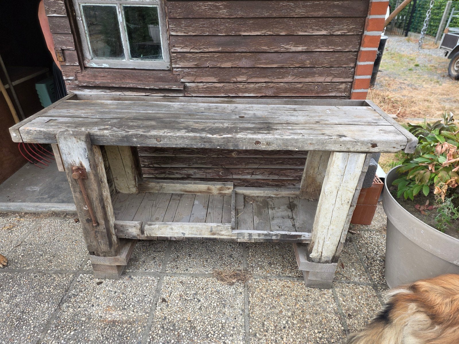 houten werkbank, Tuin en Terras, Ophalen, Gebruikt, Hout