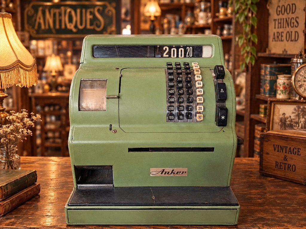 Caisse enregistreuse mécanique vintage - marque Anker, Enlèvement