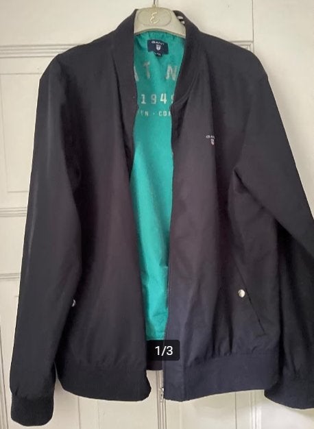 GANT zomerjas 164 / S donkerblauw zgan, Ophalen of Verzenden, Zo goed als nieuw, Jongen
