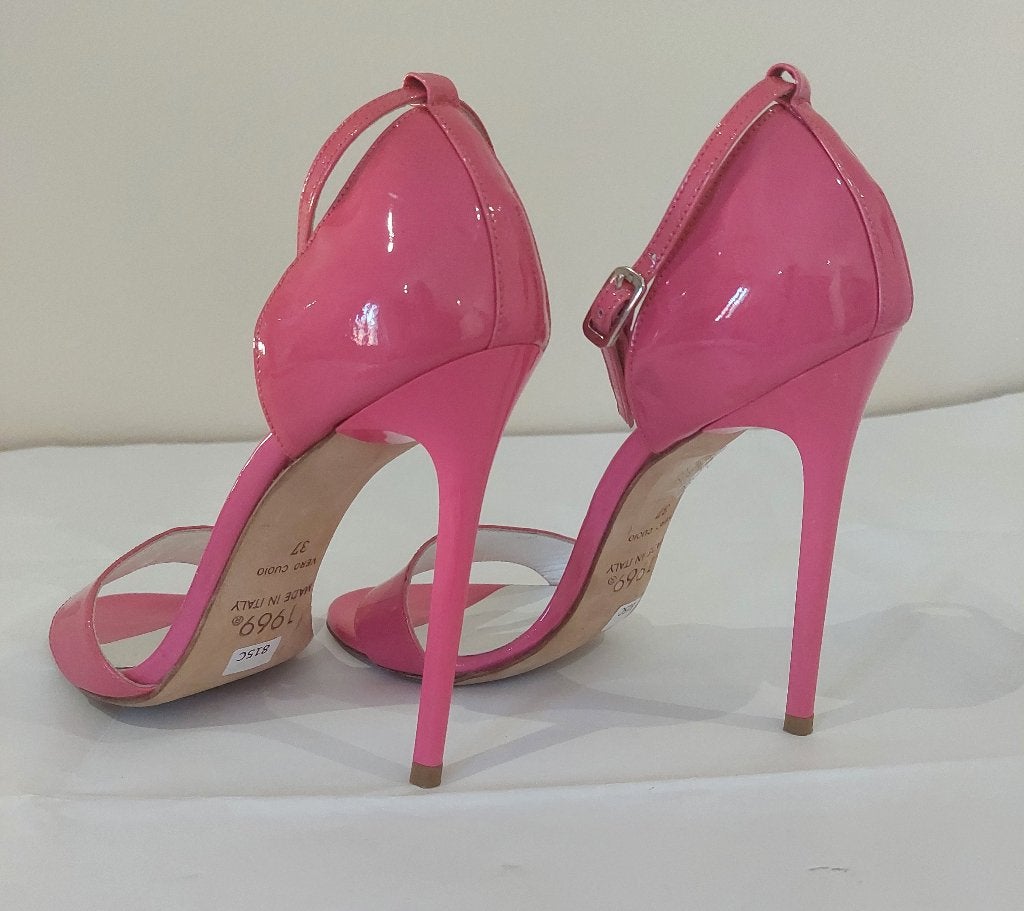 815C* 1969 sexy roze sandalen volledig leer hoge hakken (37), Verzenden, Nieuw, Schoenen met hoge hakken, Roze