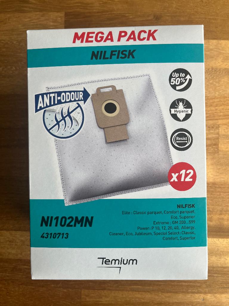 Sacs pour aspirateur Nilfisk NI102MN - 12 pièces - Nouveau, Electroménager, Enlèvement, Neuf, Sac à poussière