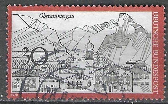 Duitsland Bundespost 1970 - Yvert 486 - Oberammergau (ST), Verzenden, Gestempeld