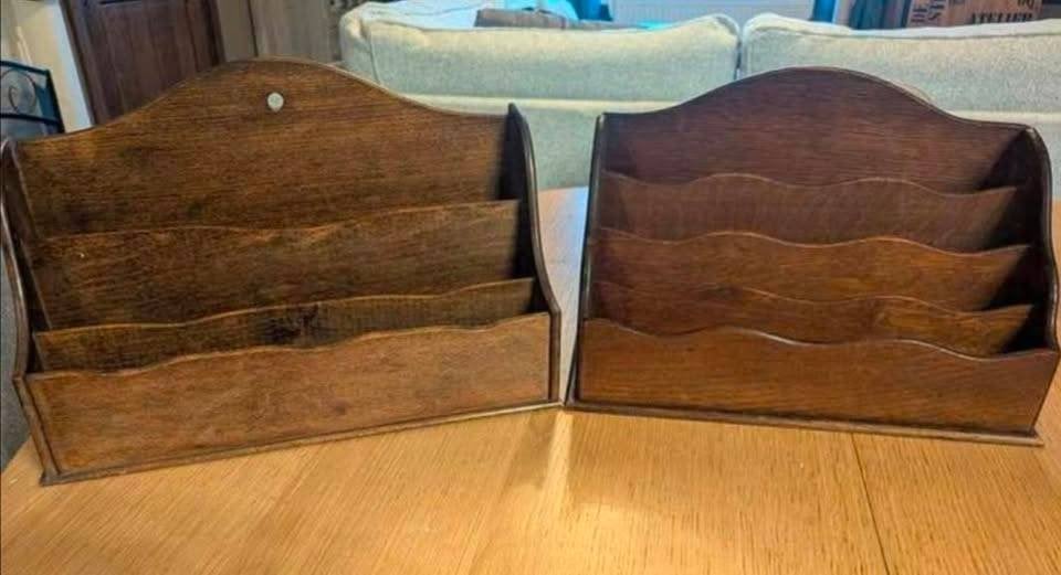 Duo de range courrier vintages en bois, Maison & Meubles, Enlèvement