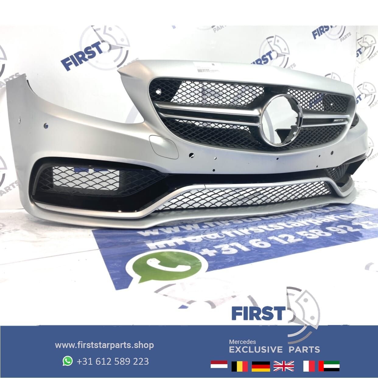 W205 S205 C63 AMG VOORBUMPER ZILVER GRIJS MAGNO 63 S Mercede, Utilisé, -, Avant, -