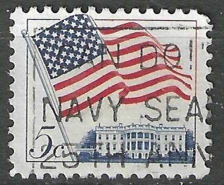 USA 1962 - Yvert 743 - Vlag en Witte Huis - 5 c. (ST), Verzenden, Gestempeld