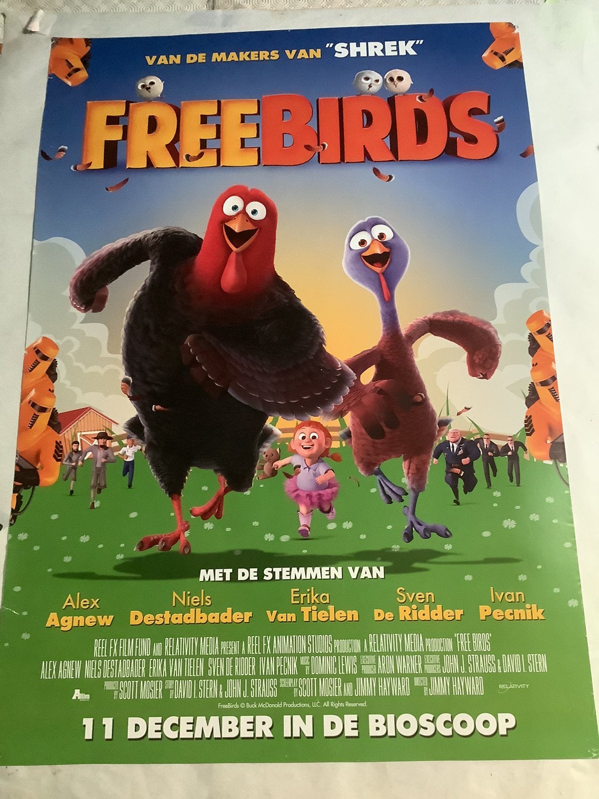 FREEBIRDS   FILMPOSTER  70-100 cm   USEd, Collections, Posters & Affiches, Enlèvement ou Envoi, Comme neuf