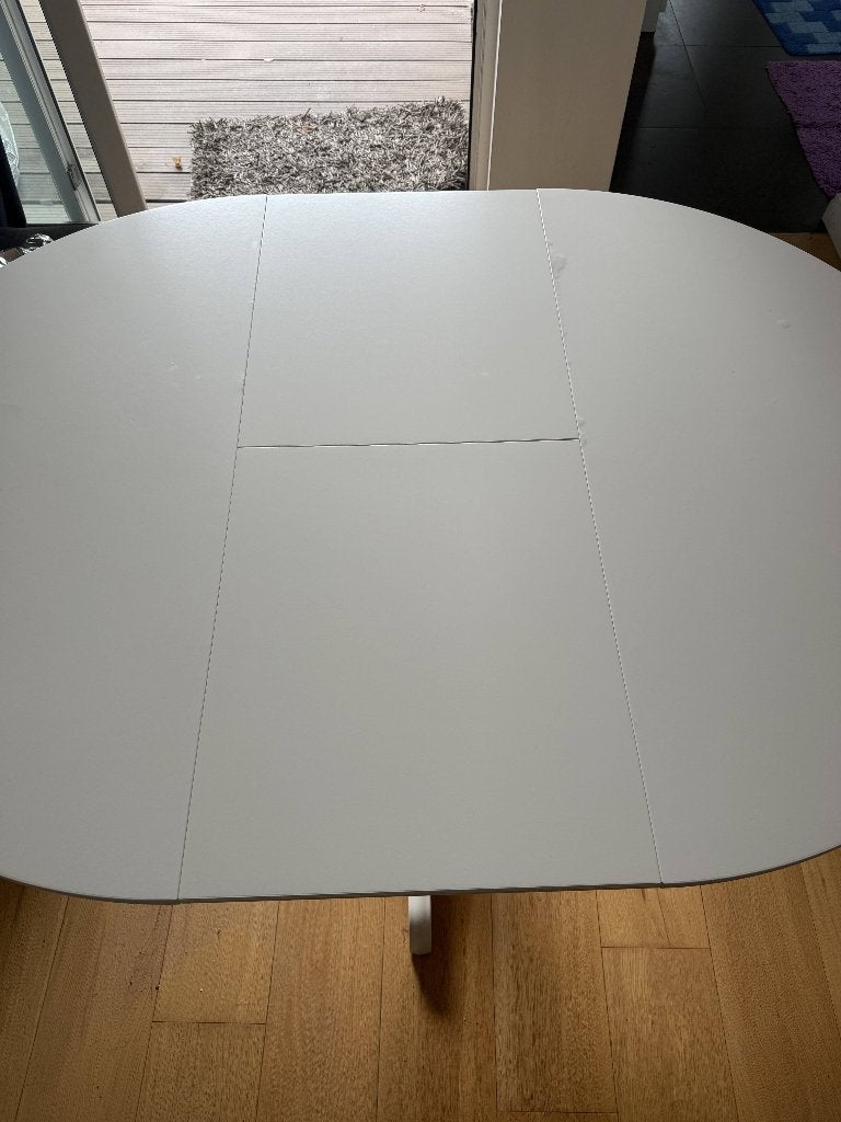 tafel van ikea ROSENTORP uitschuifbaar, Synthétique, 150 à 200 cm, Cinq personnes ou plus, Rond