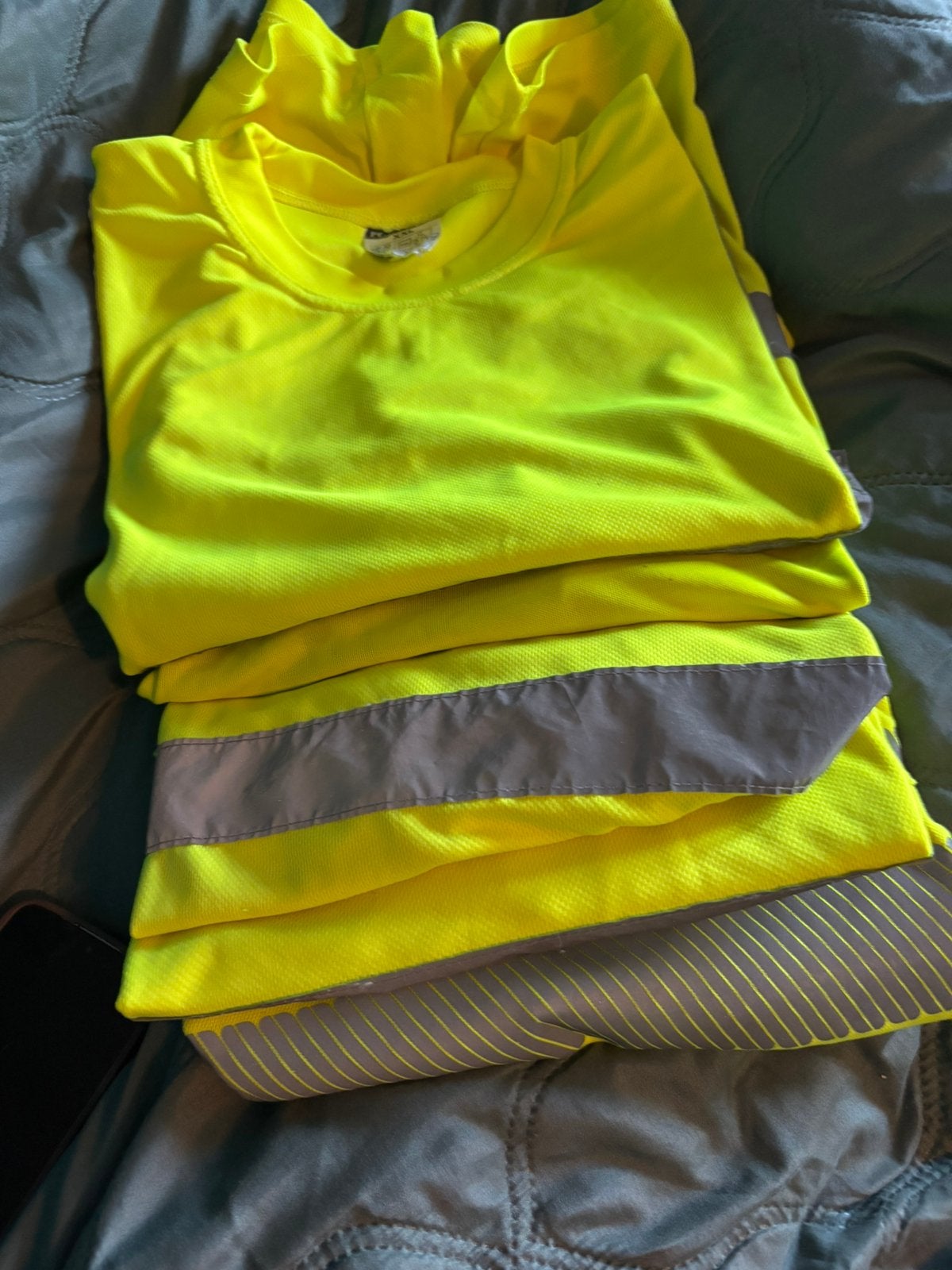 Lot van 5 fluo t-shirts /werkschorten, Kleding | Dames, Ophalen of Verzenden, Zo goed als nieuw, Maat 42/44 (L)