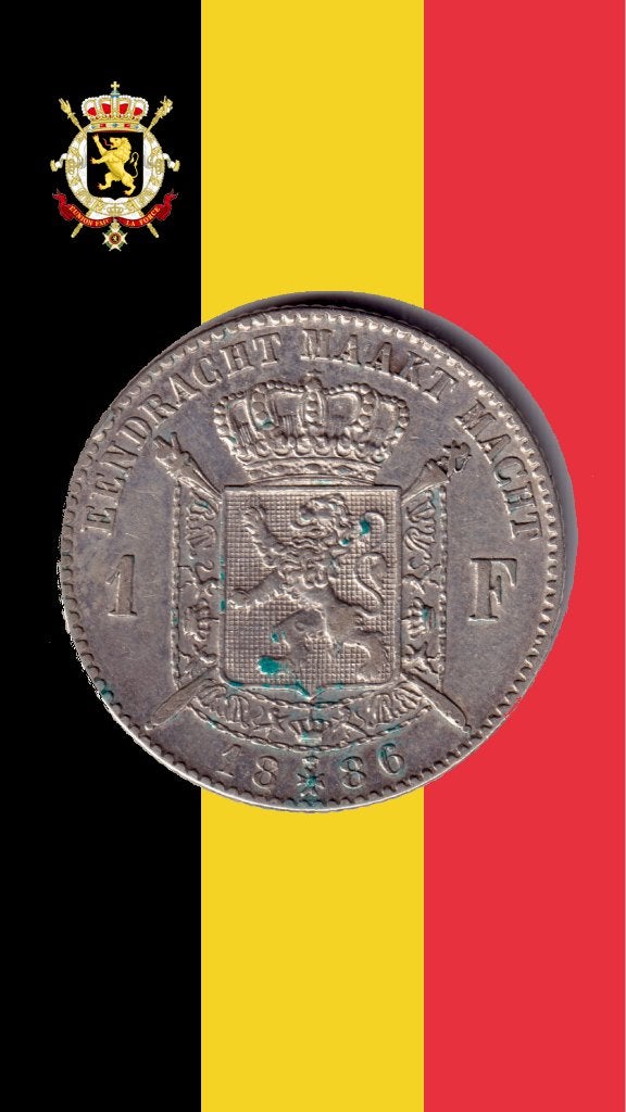 Nice 1 franc 1886 VL - Léopold II, Enlèvement ou Envoi, Monnaie en vrac, Argent, Argent
