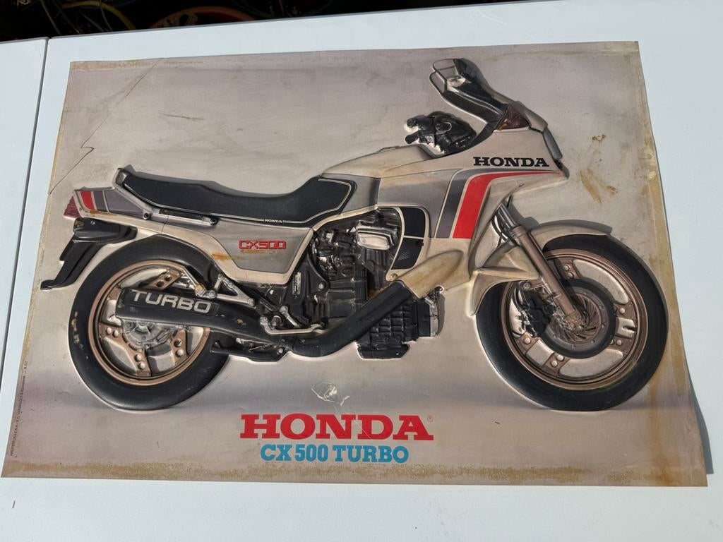 Honda CX500 Turbo 3D poster, Motoren, Ophalen, Gebruikt