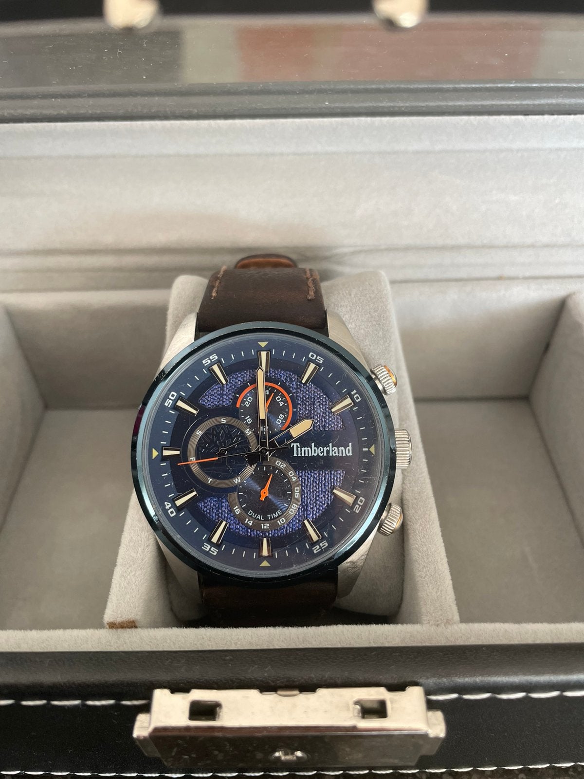 Timberland Ridgeview Dual Time reference TBL.15953J, Overige merken, Staal, Polshorloge, Ophalen of Verzenden