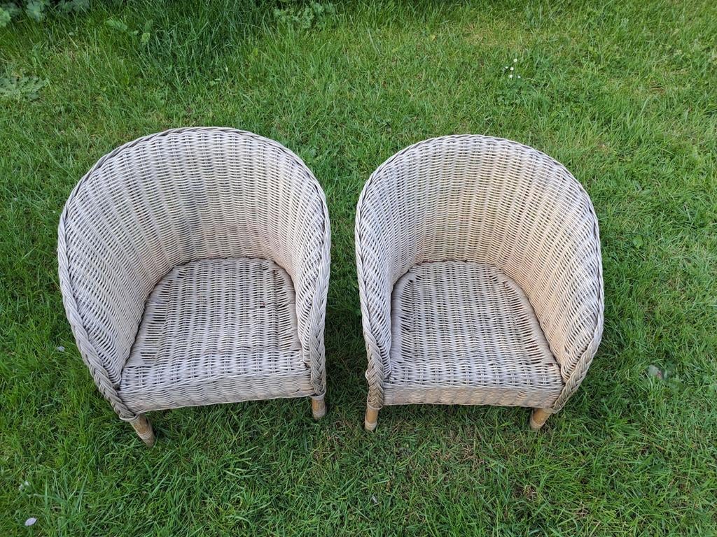 2 kleine rieten kinderfauteuils, Ophalen, Wicker