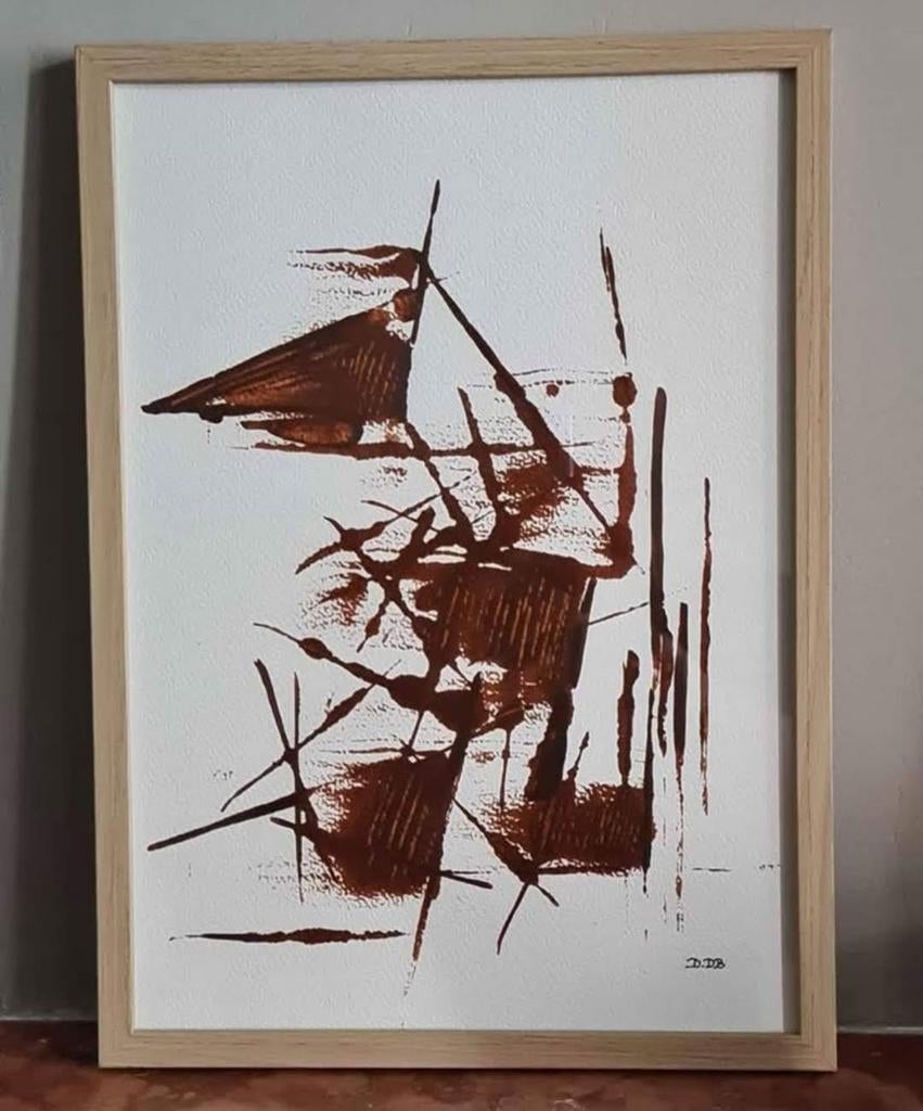 Uniek ingelijst schilderij 21×29,7cm, Ophalen