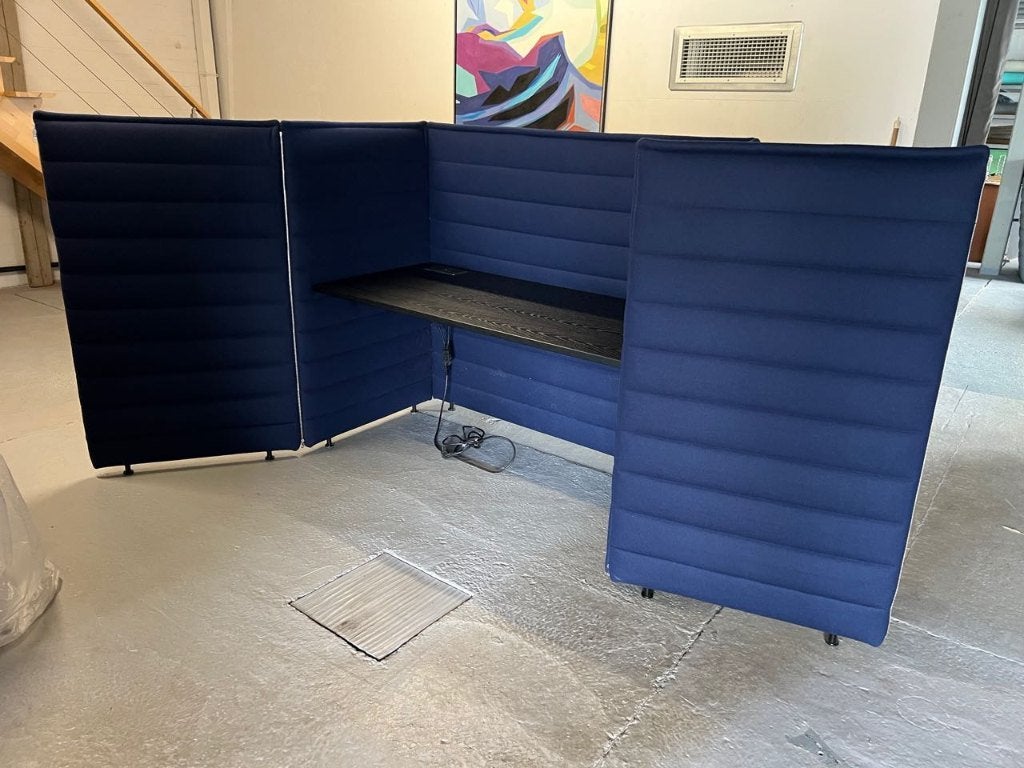 BUREAU ACOUSTIQUE VITRA ALCÔVE AVEC PAROIS ACOUSTIQUES, Enlèvement ou Envoi, Bleu, Comme neuf, Bois
