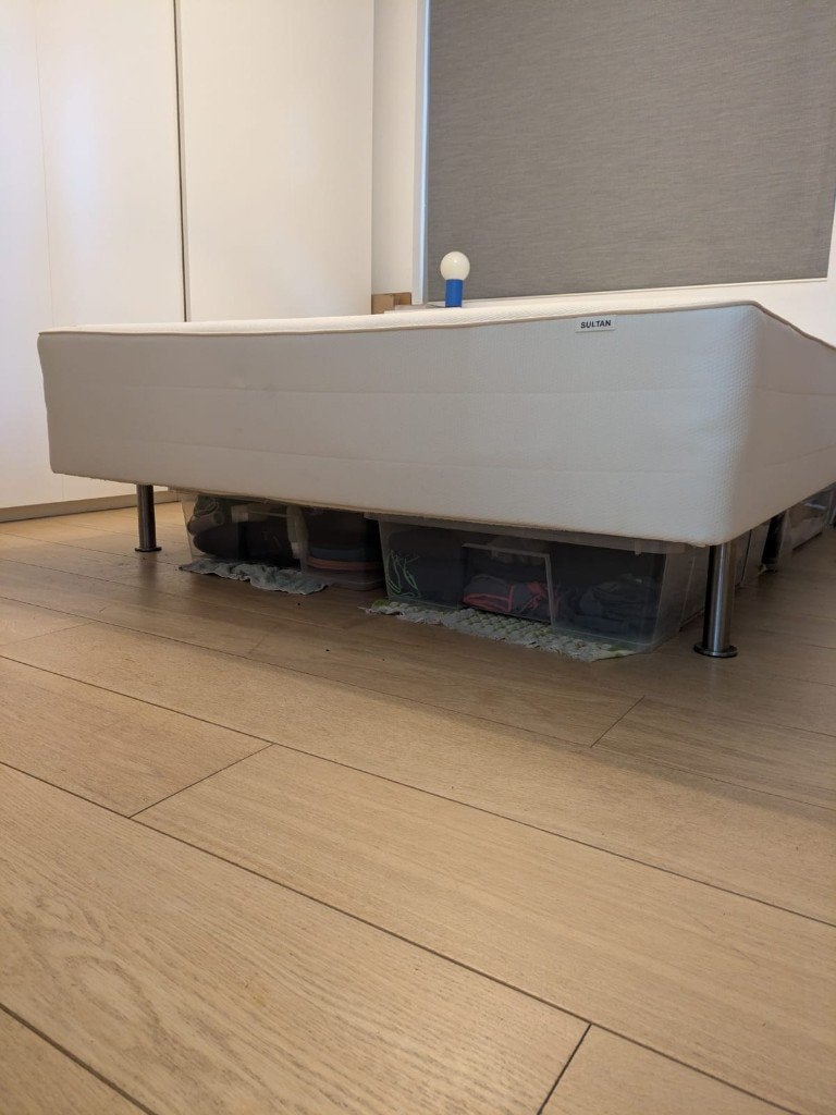 IKEA Sultan Skien bed – 140x200 cm, Ophalen, Wit, Nieuw, 140 cm
