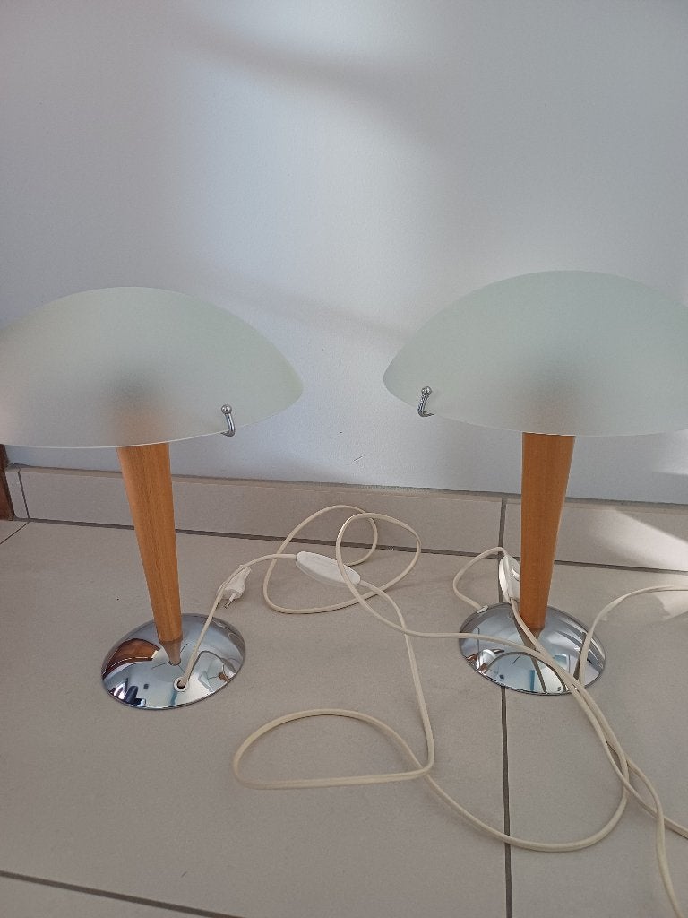 2 ikea vintage mushroom lampen, Ophalen, Vintage, Zo goed als nieuw, Paddenstoellamp