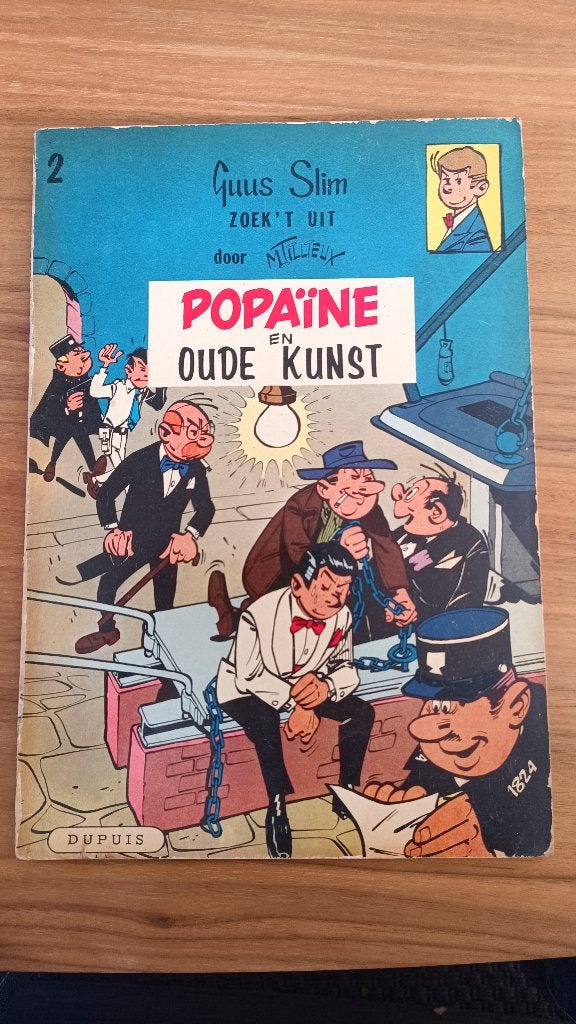 Guus Slim nr. 2 Popaïne en oude kunst 1e druk 1959 Tillieux, Enlèvement ou Envoi, Utilisé, Maurice Tillieux