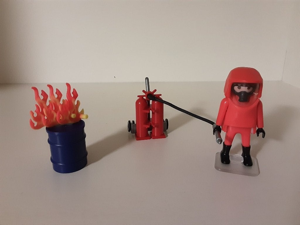 Pompier et jeu de tir Playmobil, Enlèvement ou Envoi, Comme neuf, Kit complet, Figurines