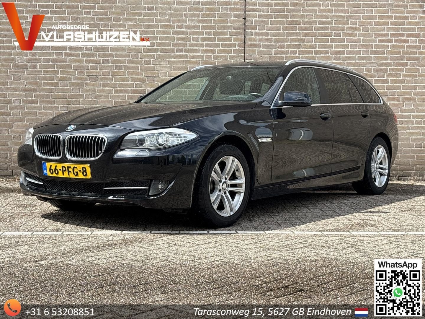 BMW 528 5-serie Touring 528i High Executive Automaat | Leder, Auto's, BMW, Automaat, Zwart, Zwart, Bedrijf