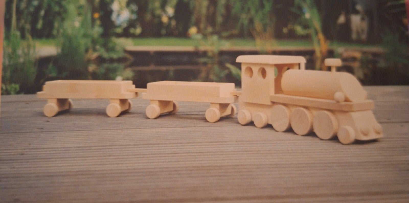 houten trein met wagons, Enlèvement