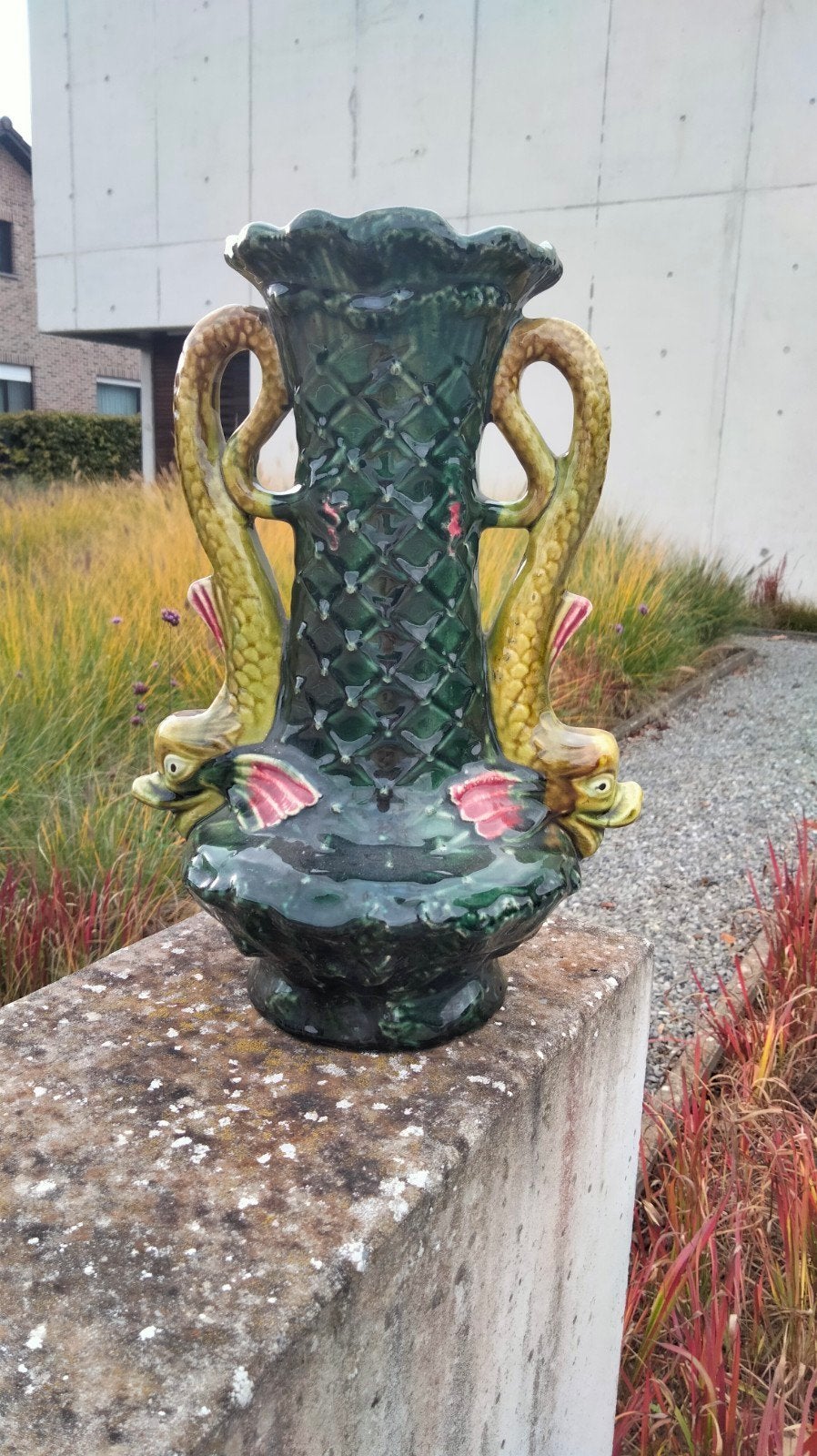 Art Nouveau Jugendstil vaas keramiek Majolika Hasselt ?, Antiek en Kunst, Ophalen of Verzenden