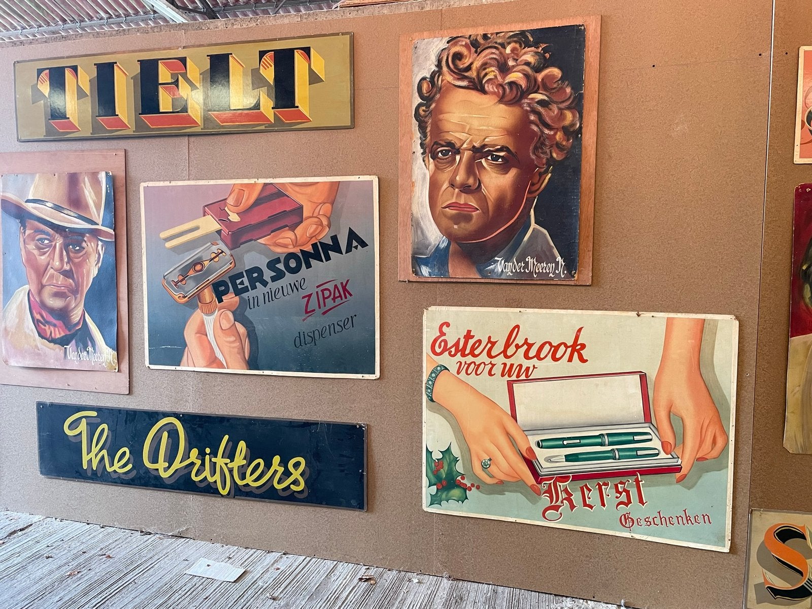 Retro/vintage eigenhandig geschilderd in de jaren ‘50, Antiek en Kunst, Kunst | Tekeningen en Fotografie, Ophalen