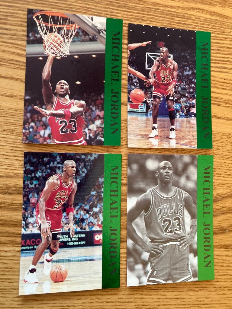 1992 Michael Jordan Promo Card Set - Green, Verzamelen, Ophalen of Verzenden, Gebruikt, Poster, Plaatje of Sticker