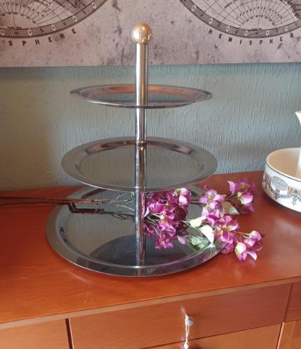 Zilveren Etagère 3-Laags Perfect voor High Tea / Bruiloft, Ophalen of Verzenden, Zo goed als nieuw